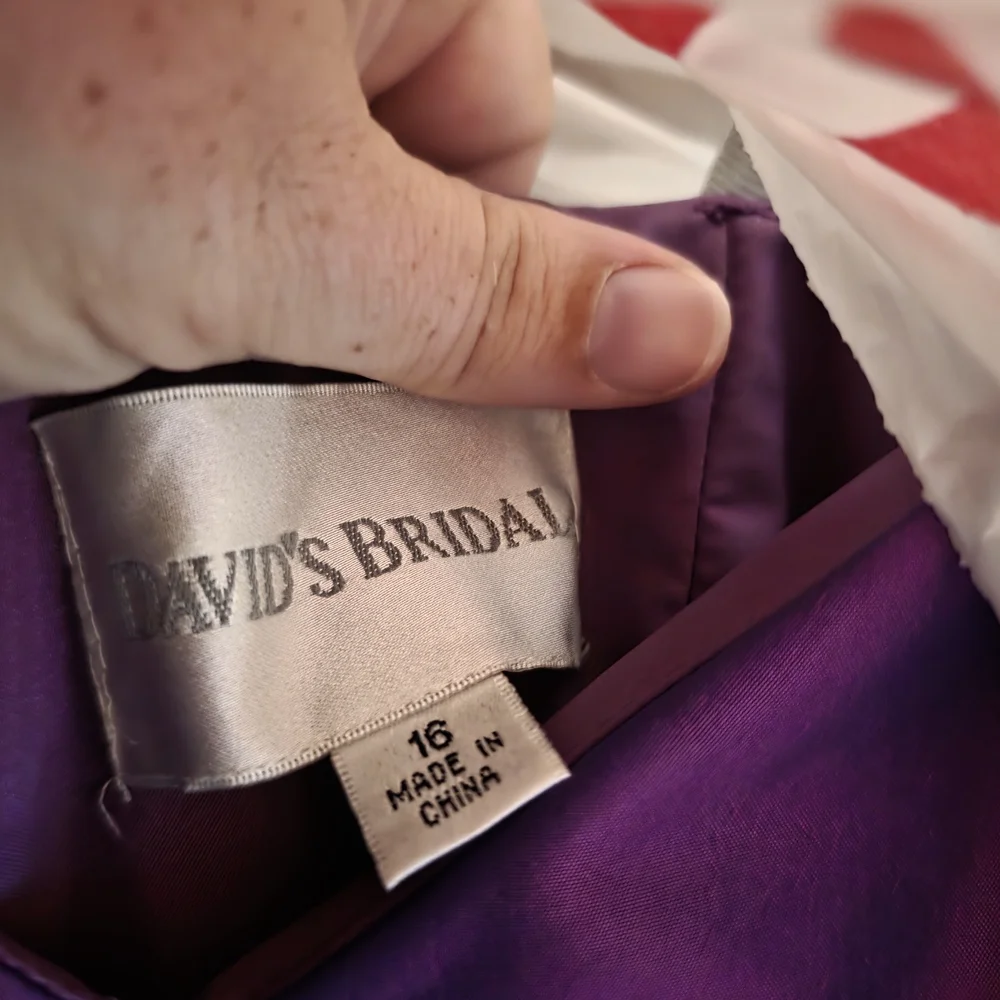 David's Bridal Purple Satin Dress - Picture 3 of 3